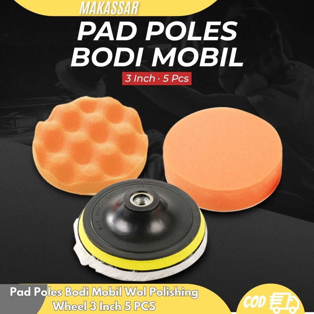 Pad Poles Bodi Mobil Wol Polishing Wheel 3 Inch 5 PCS / alat poles Pad Poles Bodi Mobil Wol Polishin