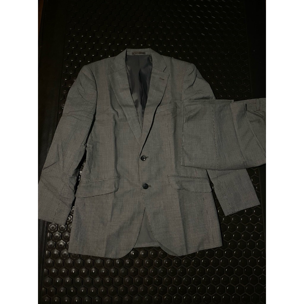SETELAN LD KECIL LUXURY ZIO TARTAN KECIL HS HITAM PUTIH MEWAH BRANDED BLAZER JAS CELANA