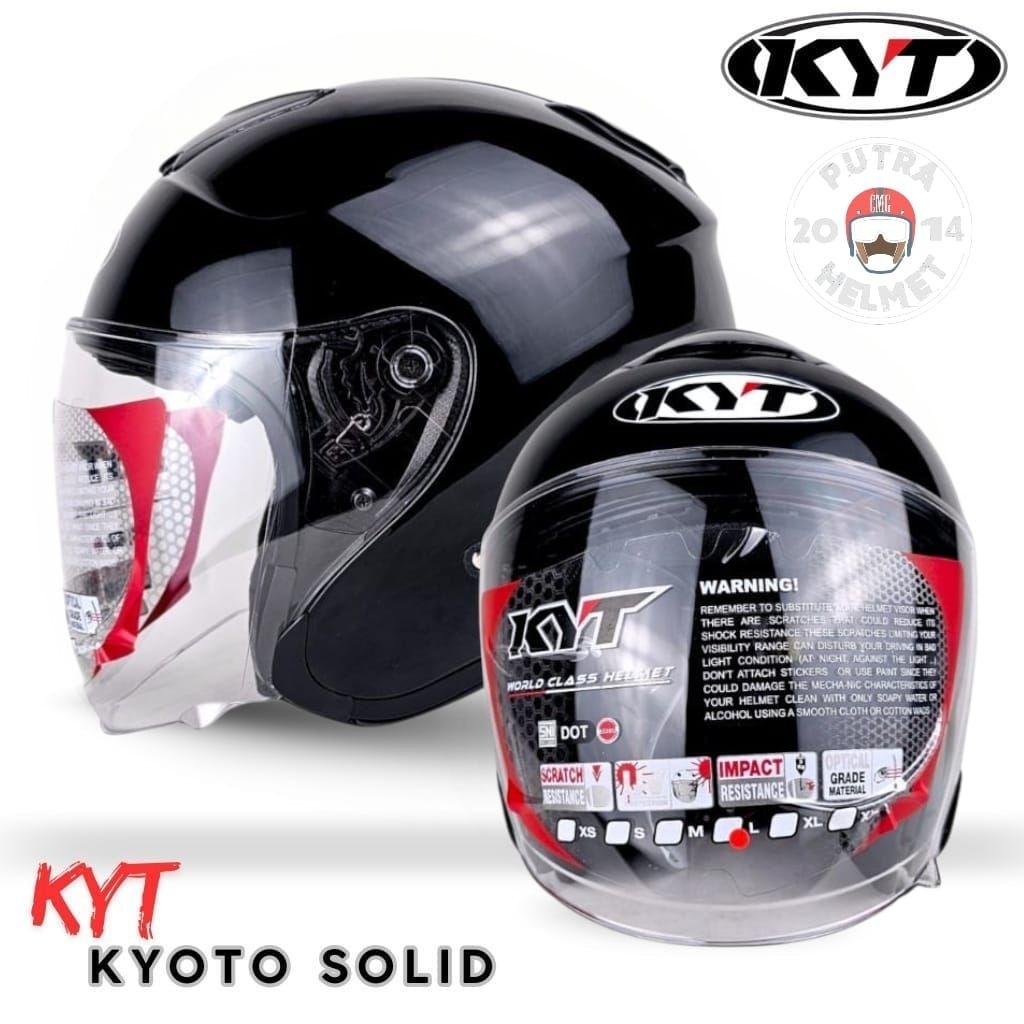 HELM KYT KYOTO BLACK HITAM