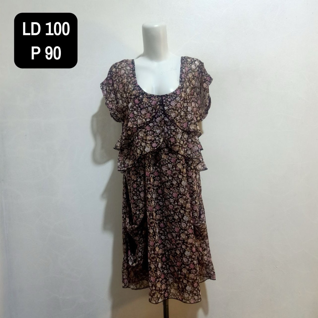(Katalog 154) Dress Bunga Atasan Wanita