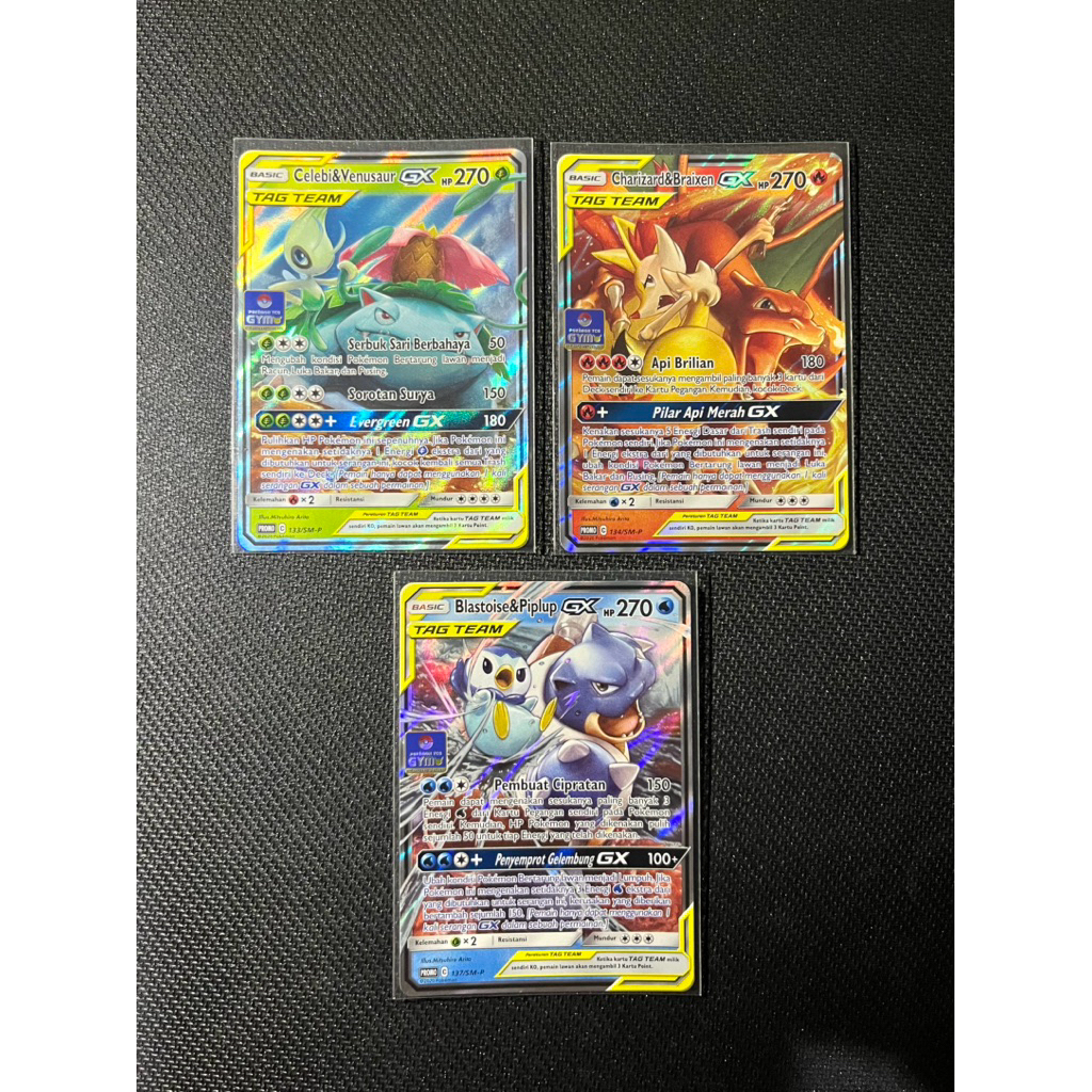 Pokemon Charizard Blastoise Venusaur Tag Team GYM Promo Indonesia