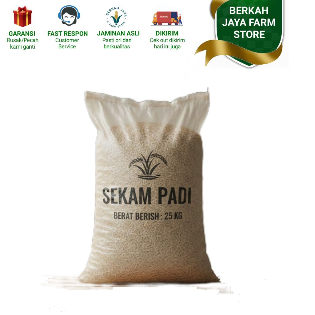 Termurah 1 kg sekam / merang padi bersih