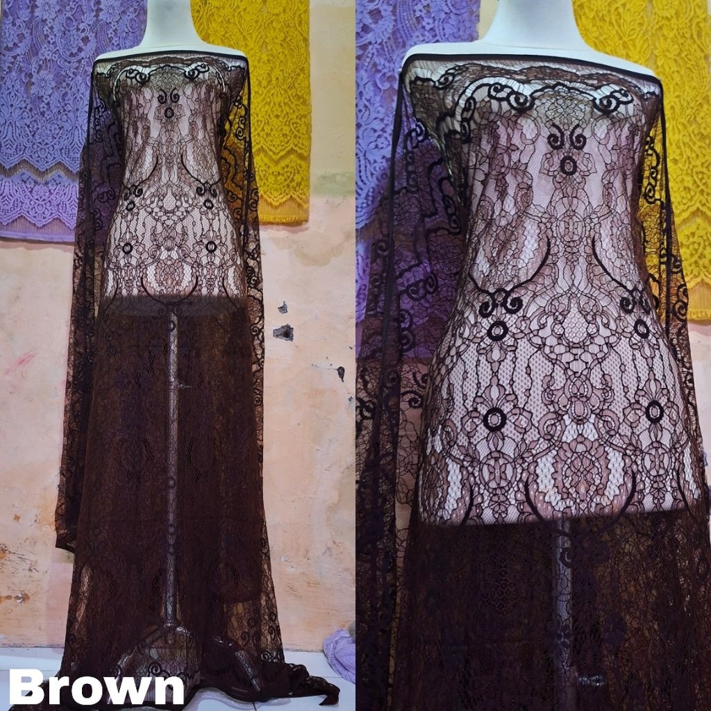 Kain brokat Chantilly, kain kebaya, Chantilly lace