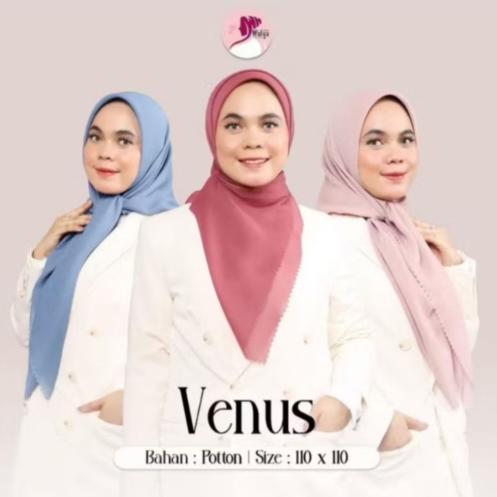 JILBAB SEGI EMPAT VENUS I BELLA SQUARE SERAT VENUS I HIJAB SEGI EMPAT 110X110 CM I VENUS BY WIDYA