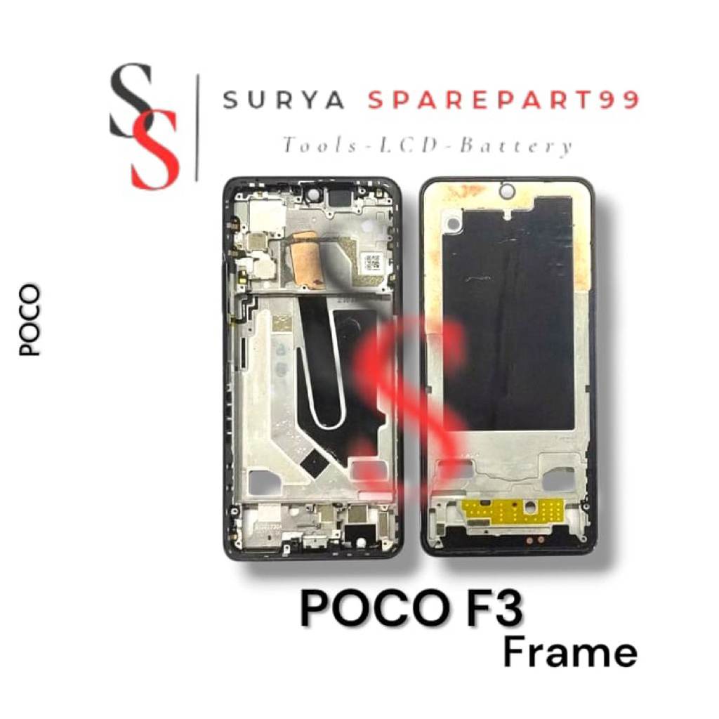 Original Frame Tulang Tengah Xiaomi Pocophone Poco F3 - Bezzel Bezel Bejel Tempat Dudukan Mesin LCD