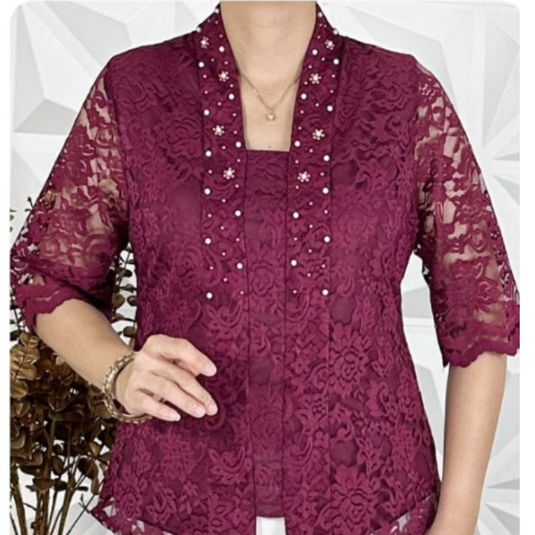 GF Blus kebaya brokat - Atasan kebaya brukat -Blus kutu baru brukat