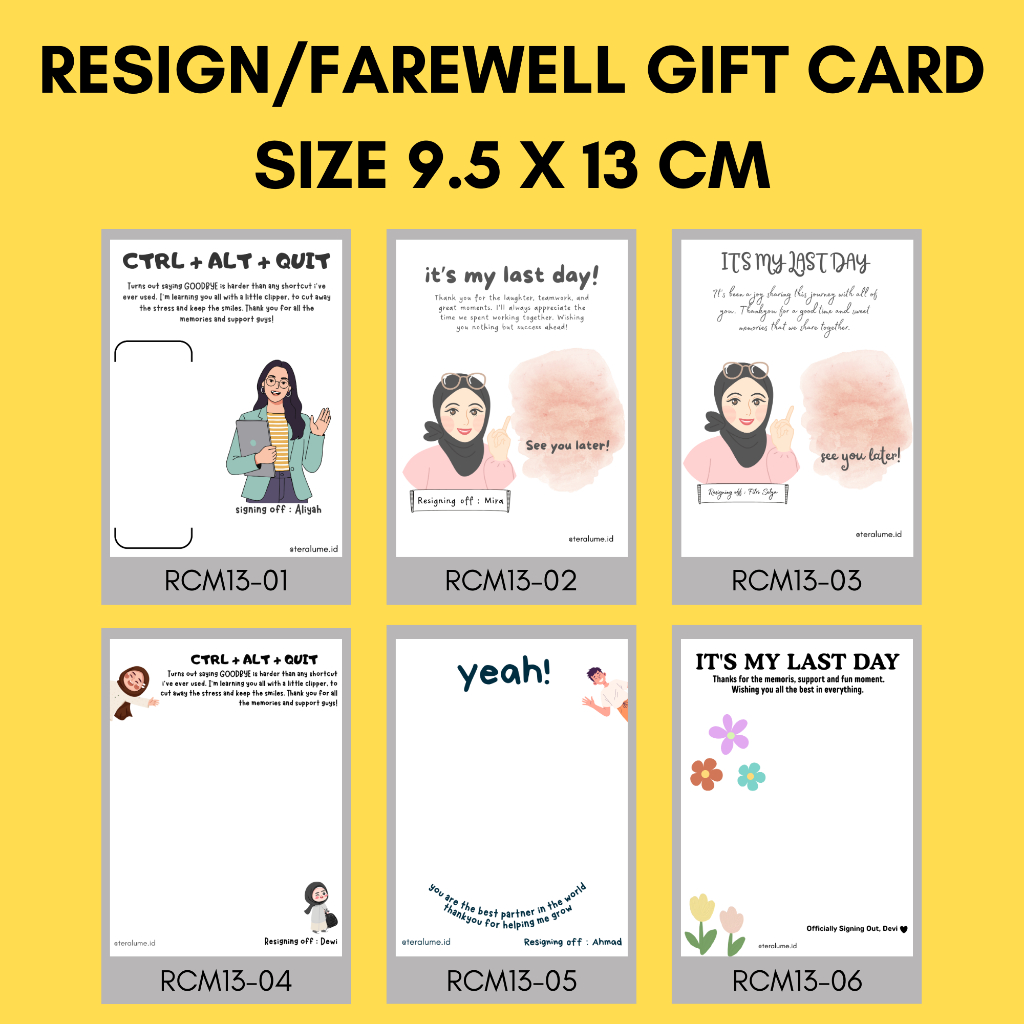 Resign Gift Card uk 9.5 x 13 cm (ONLY CARD) 1 Pack