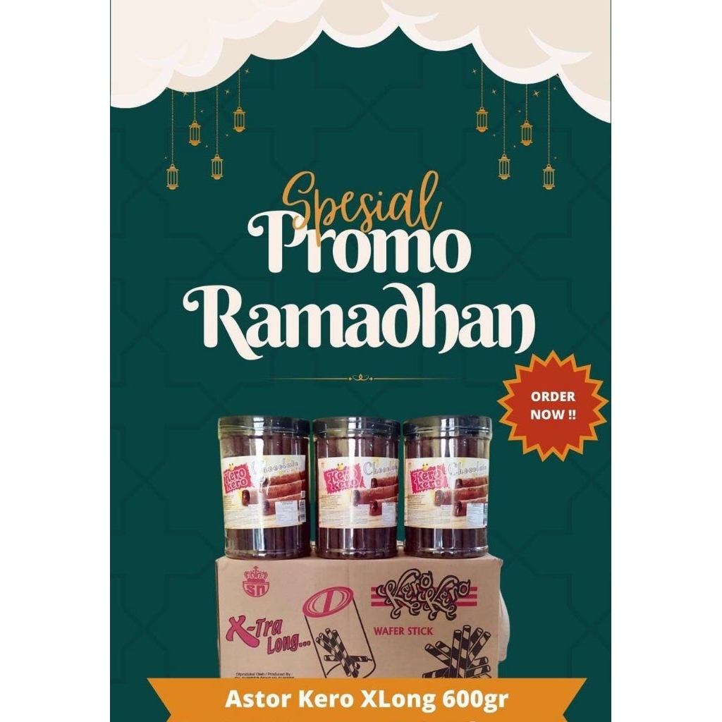 Astor wafer roll toples kero kero long Chocolate 600gram termurah wafer lebaran toples Ramadhan