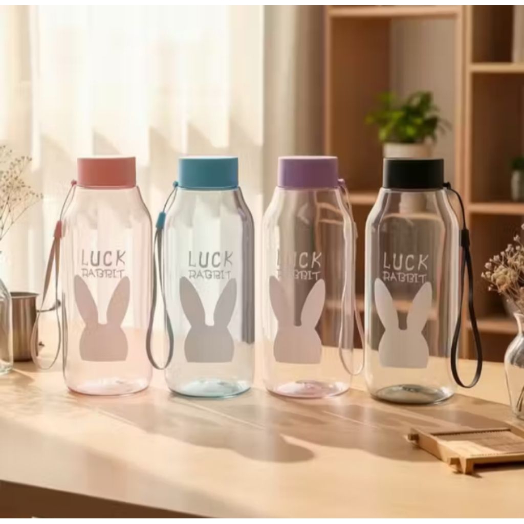 BOTOL MINUM PLASTIK RABBIT LUCU BOTOL ANAK UNIK TERBARU 500ML BOTTLE