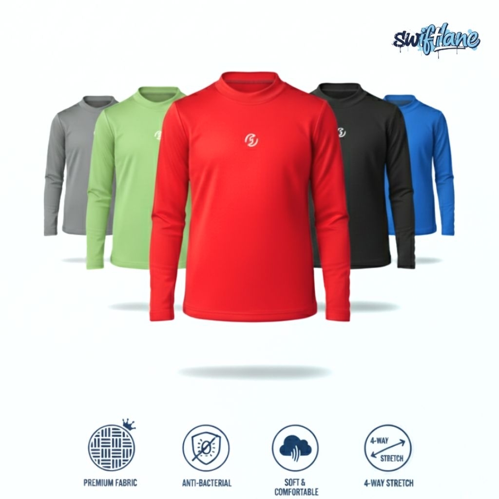 Baju Kaos Atasan Olahraga Manset Anak Lengan Tangan Panjang Laki Laki Perempuan Baselayer Kids Long 