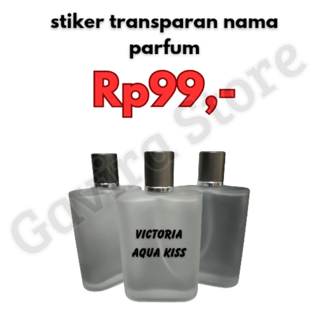 stiker transparan nama parfum