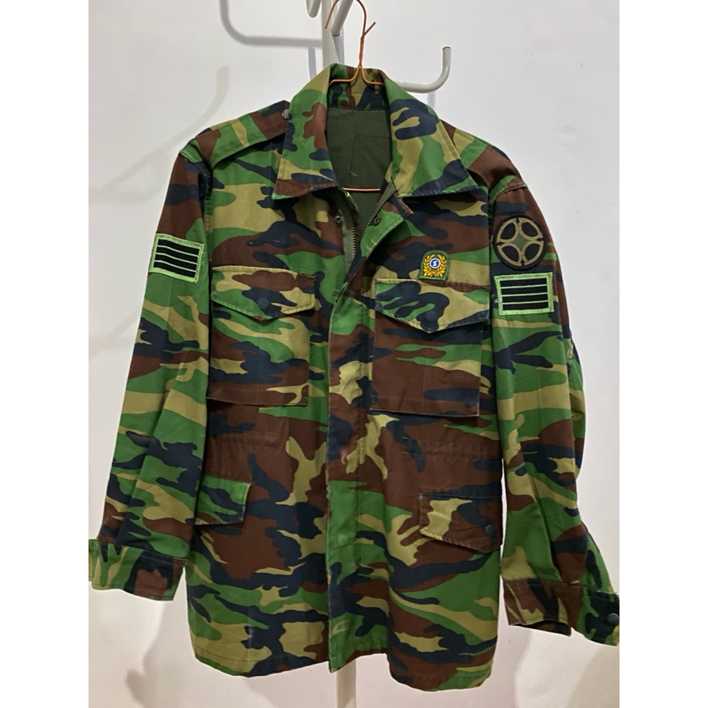 Vintage Military M90 Korean Army Jacket Woodland Camouflage