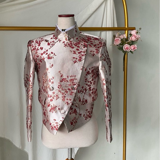 SEVENBEE - BESKAP saja | Atasan cowo Beskap Jawa Sunda Sikep Hewes Polos Jacguard Satin Jas Pria Wed