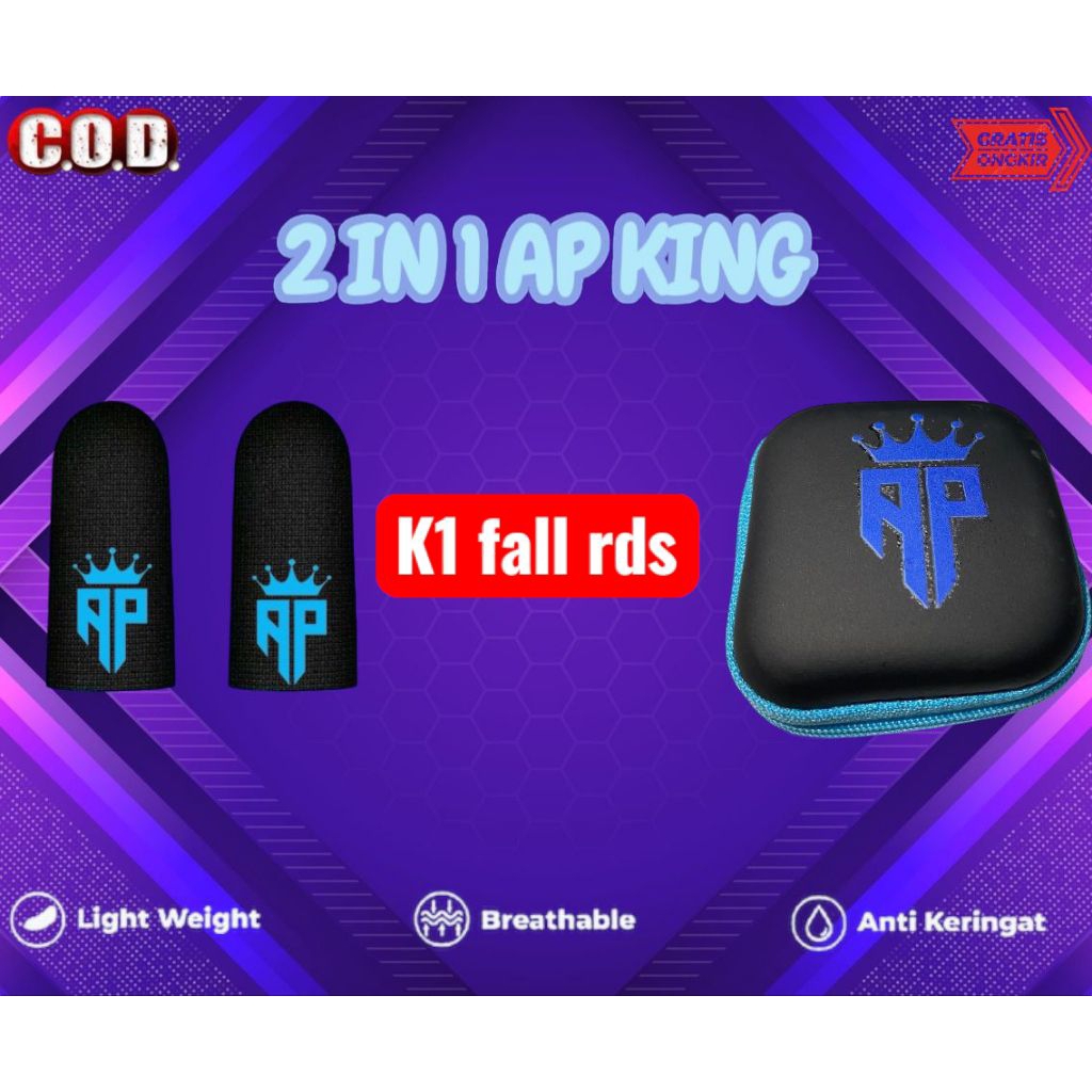 sarung finger AP king gratis pouch ap king Andra GZ ( biru )