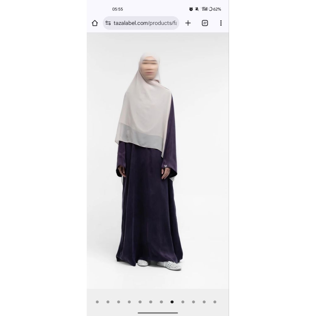 TAZA FAYE ABAYA WIDE SLEEVE DEEP PURPLE S