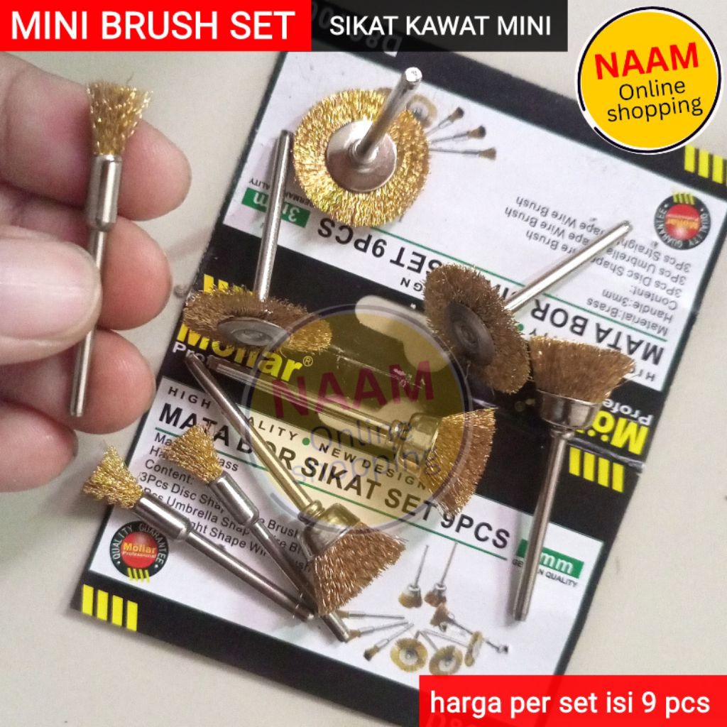 MATA BOR SIKAT KAWAT SET MINI - MATA SIKAT MINI BOR UKURAN KECIL - BOR MINI DIE GRINDER BRUSH - MINI