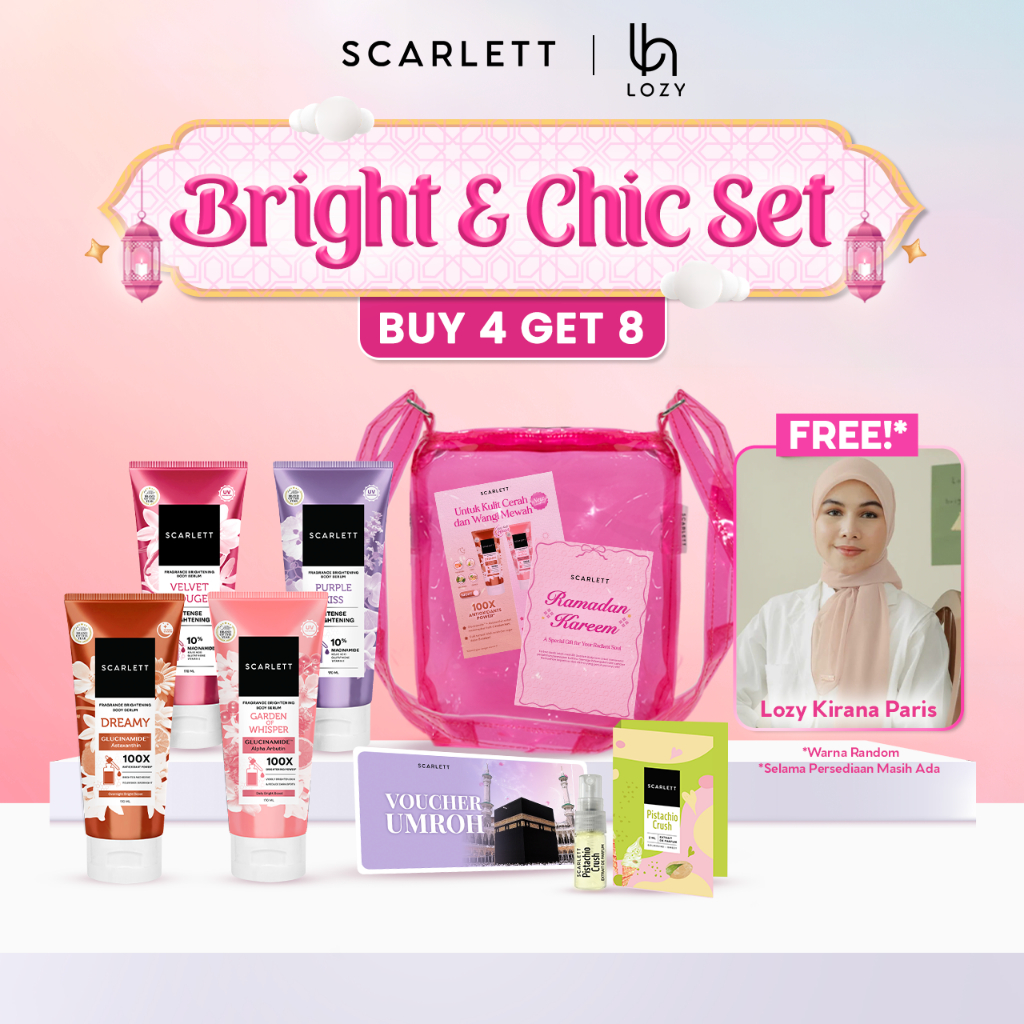 [GIFT SET] SCARLETT x LOZY HIJAB Bright Bundle | Mencerahkan Melembapkan Menutrisi Kulit Wangi Mewah