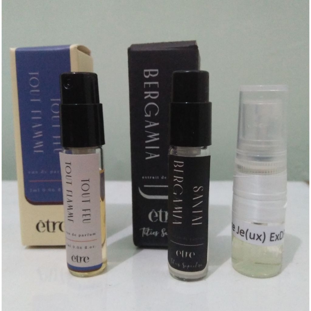 (TakeALL) Discovery Set 2mL Etre Santal Bergamia,Tout Feu Tout Flamme dan decant 1mL Etre Je(ux) Ext