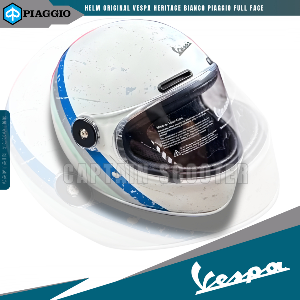 ORIGINAL VESPA Helmet HELM Ori Heritage Bianco Piaggio Full Face