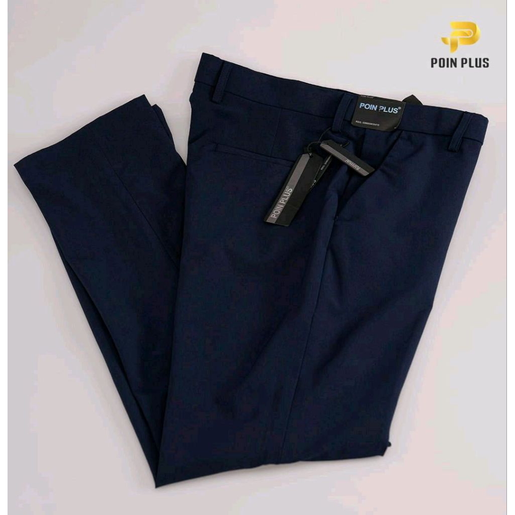 Poin Plus Reguler Fit Celana Bahan Dasar Kantor Pria Standar bawah Lebar Bahan Woll Formal Panjang H