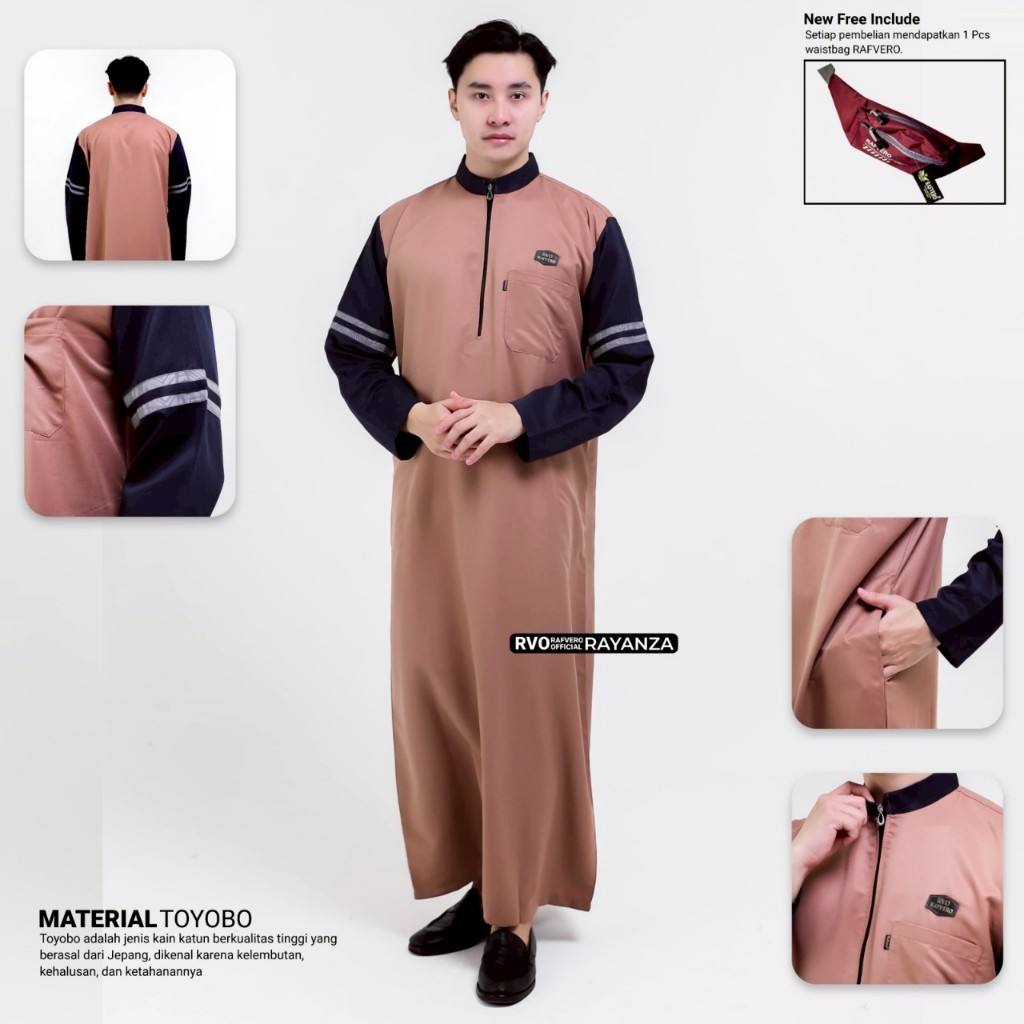 FM Jubah Gamis Pria Terbaru - BAJU JUBAH AL-JAM ORIGINAL RAFVERO BANDUNG - BAJU GAMIS POLOS KOMBINAS