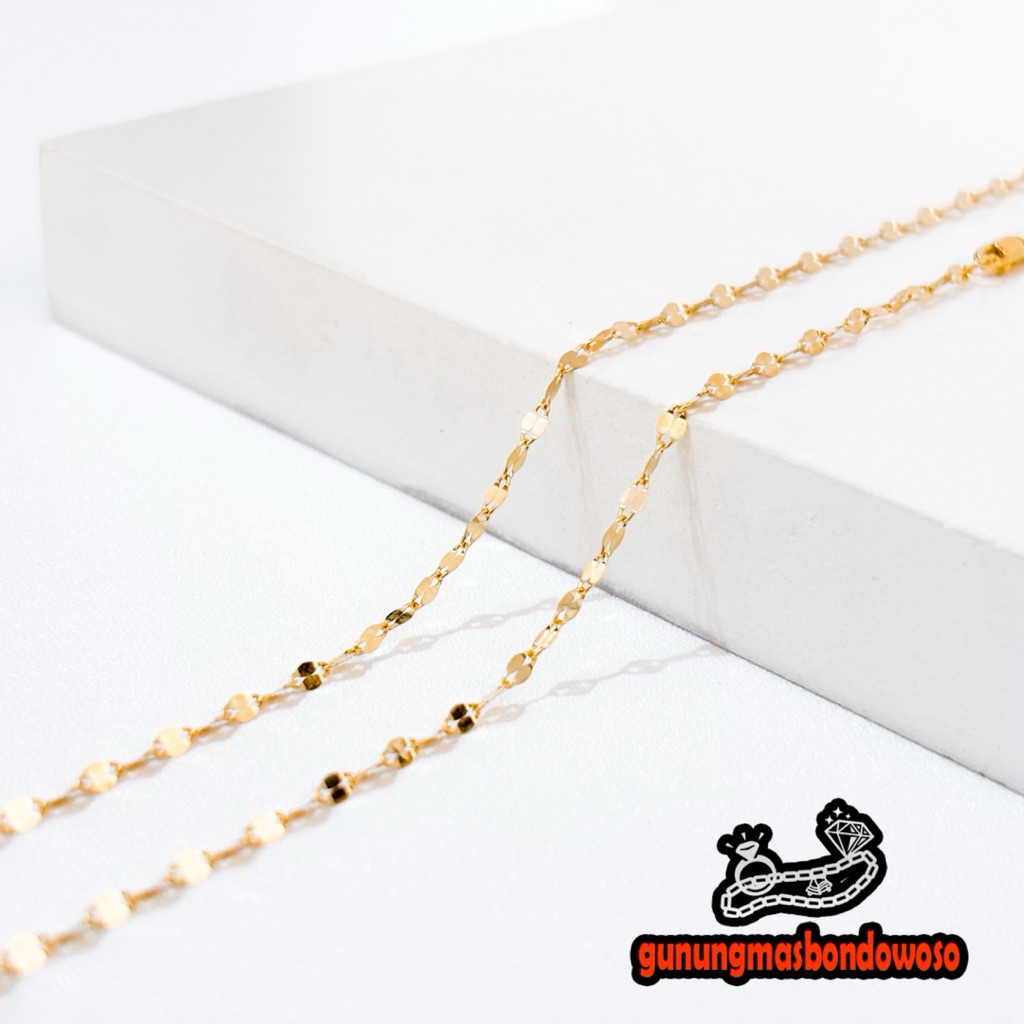 Kalung toscano pecah kopi dewasa emas asli kadar 375 8k berat 1.280gr