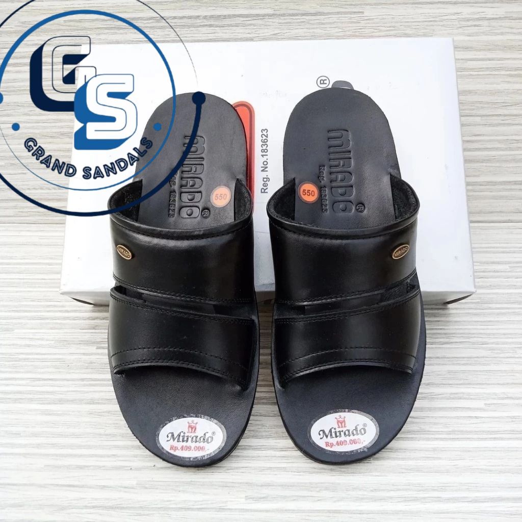 Sandal Pria Mirado 560 Hitam Kulit Asli Original / Sandal Pria Mirado
