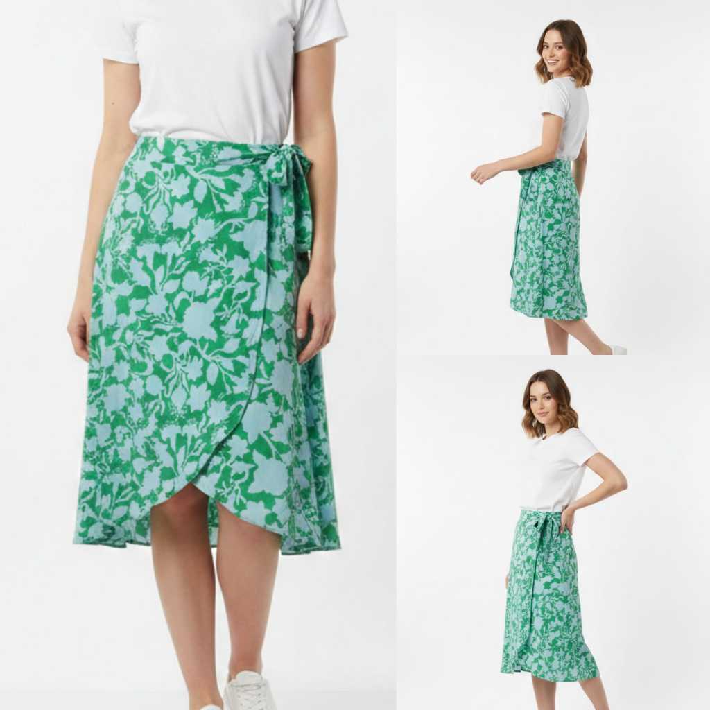 Mnki Wrap Midi Skirt Loft | Rok Wanita