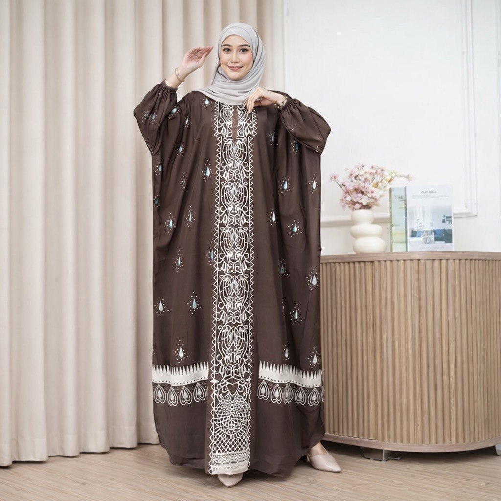 Baju Gamis Kaftan Abaya Cunda Wanita Syari Lebaran Jumbo Ld 170 cm Rayon Premium Busui Muslim Nyaman