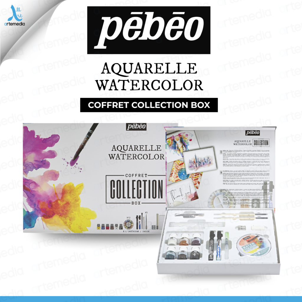 Pebeo Aquarelle Watercolor Coffret Collection Box – Watercolor Set Lengkap Artist Grade Made in Fran