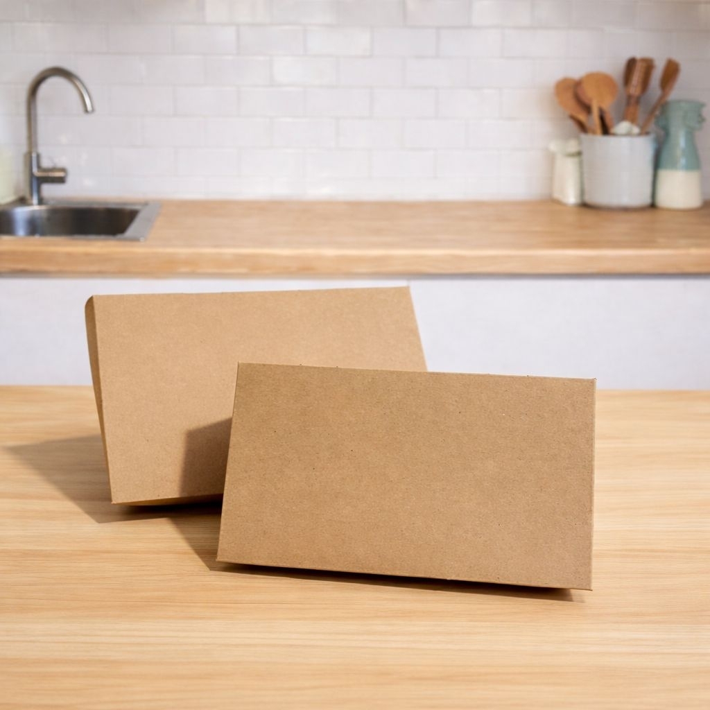 Paper Lunch Box Size M Paket Hemat 50pcs & 47pcs Craft Laminasi  Kotak Nasi Goreng  Ayam Geprek Dims