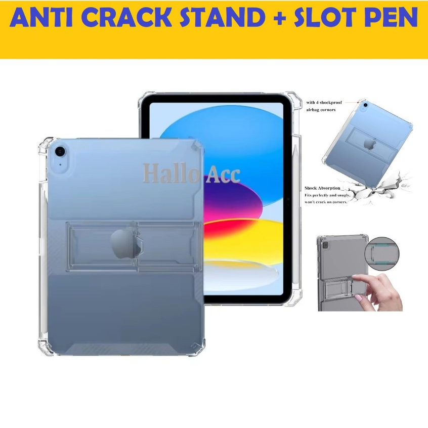 Casing Ipad Gen 11 / Case Gen 11 10.9 Inch 2025 Anti Crack Stand Silikon Clear