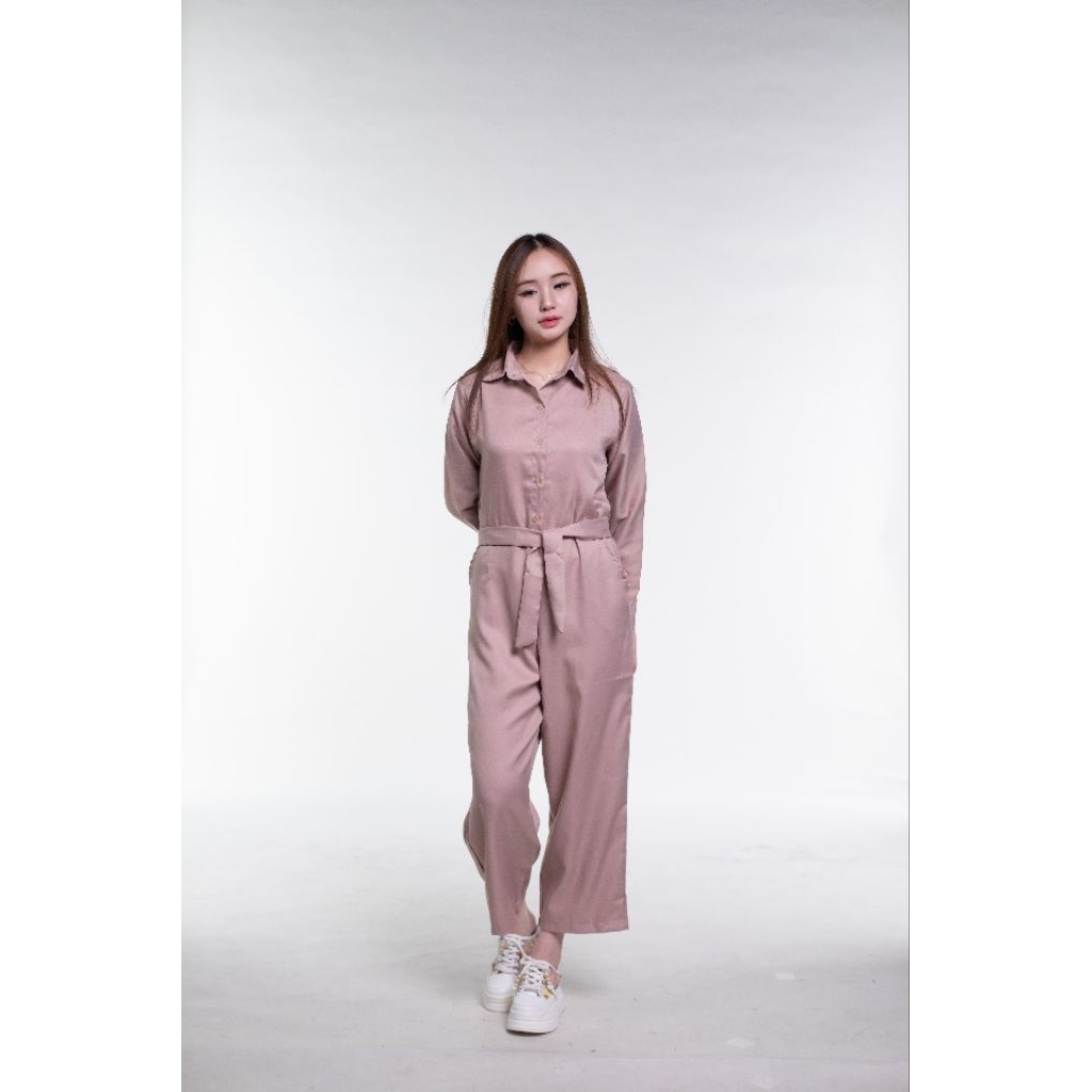 Jumpsuit casual panjang wanita / long overall jumpsuit women / overall wanita kekinian korean style 