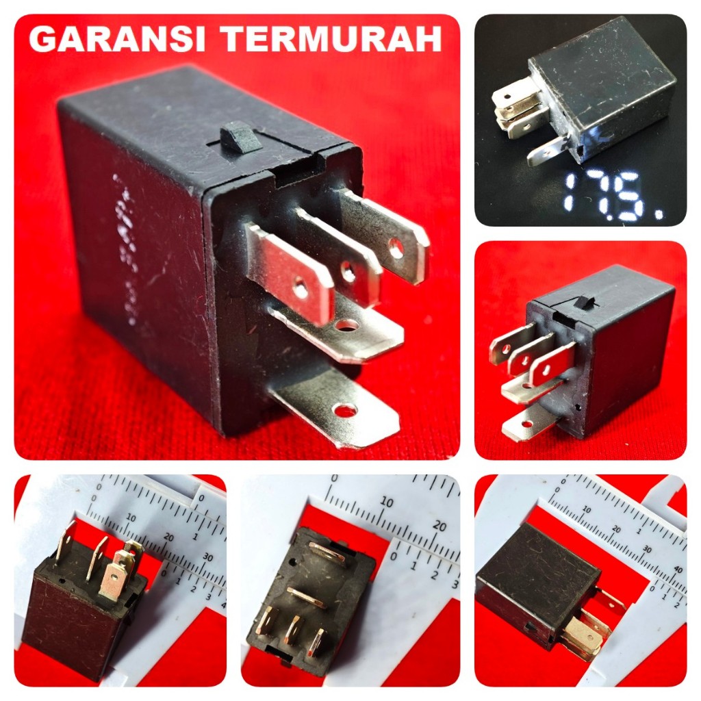 (4M) RELAY 5 KAKI GEPENG KECIL BENDIK 5 pin switch swit starter stater beat fi lama old  esp pop sco