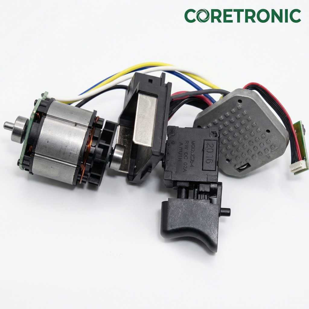 Paket Dinamo Brushless 18V/20V Lengkap + Driver Controller & Switch (8822)