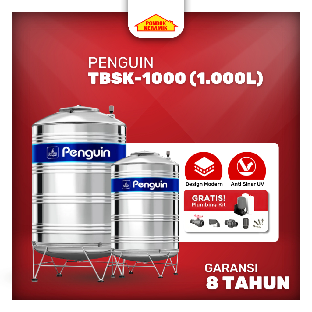 Penguin TBSK-1000 1000 Liter Stainless Steel Tank