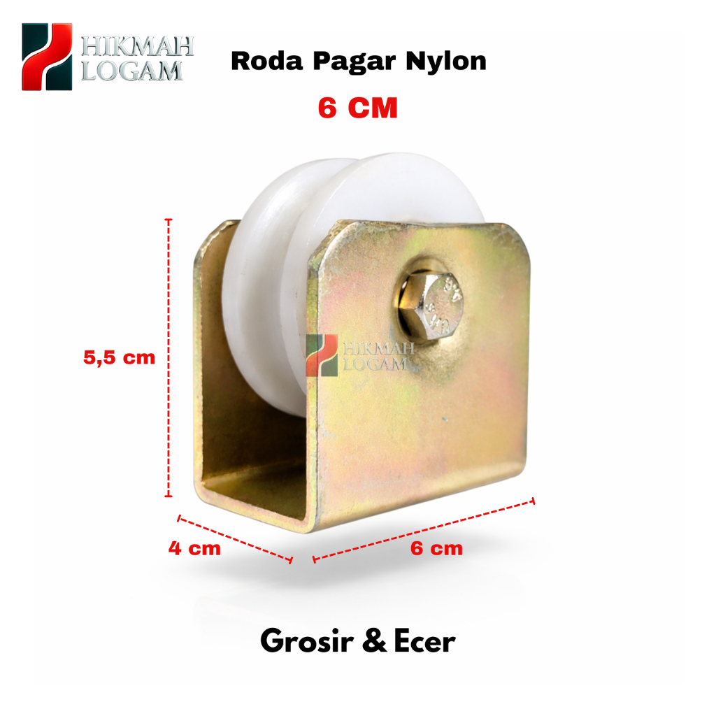 GROSIR - Roda Pagar Nylon 6 cm | roda nilon anti berisik | roda stainless