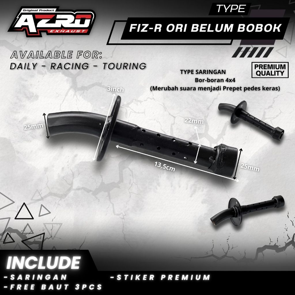 SARINGAN KNALPOT FIZ-R ORIGINAL BELUM BOBOK HARIAN/ROAD RACE/DRAG AZRO_EXHAUST