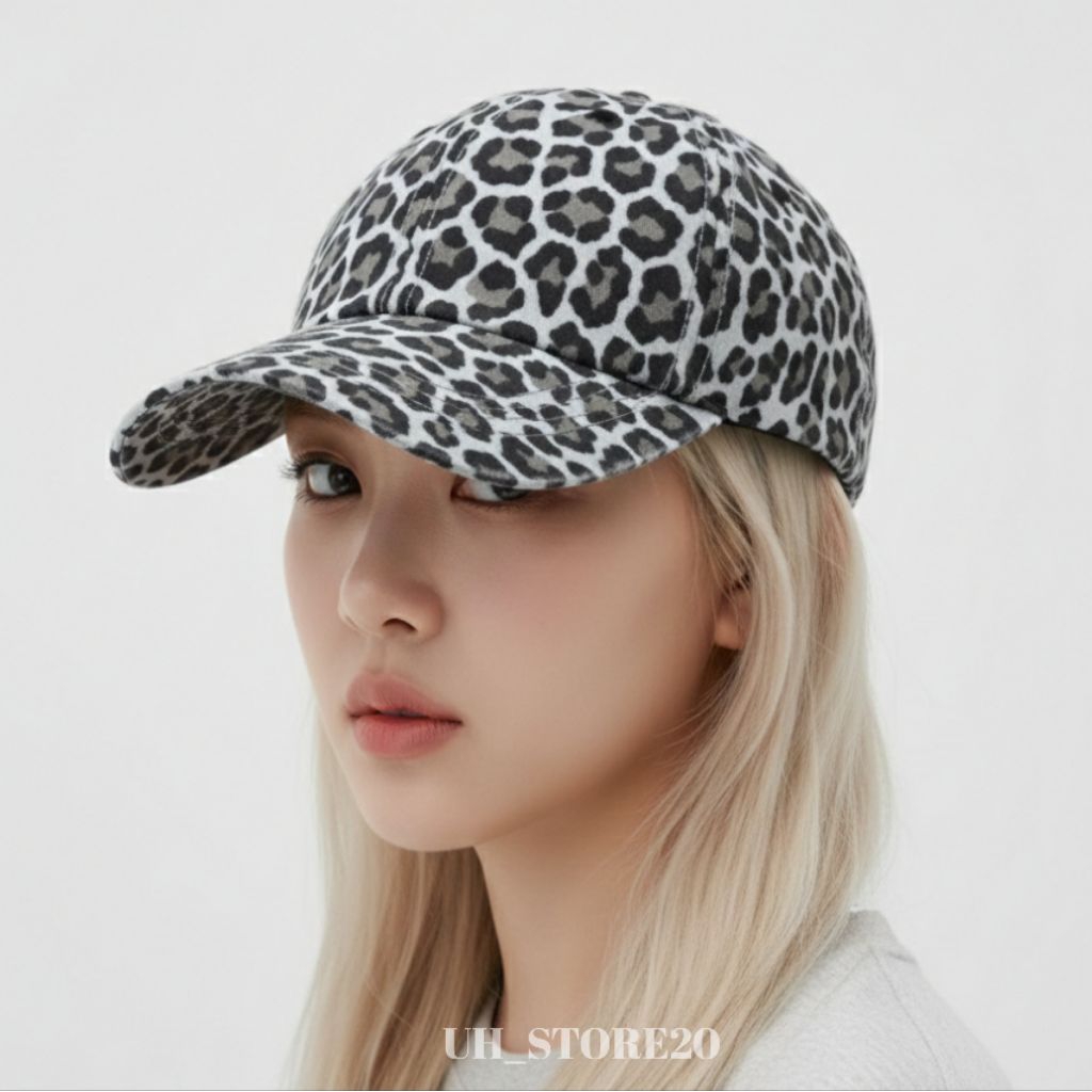 Free Box Topi Baseball Wanita Topi casual Motif Leopard Animal print