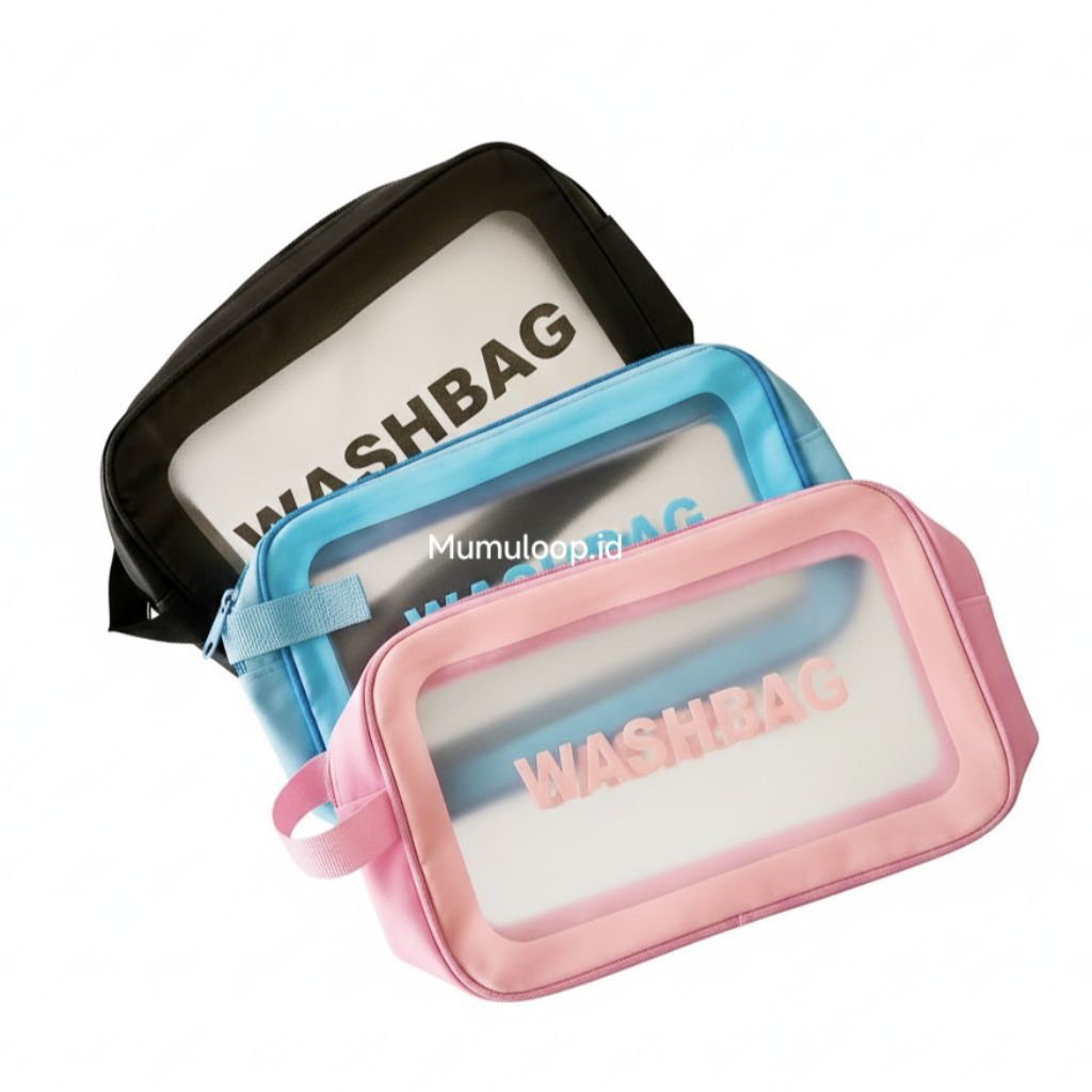 Dompet Pouch Kosmetik Washbag Transparan Pouch Make Up Anti air