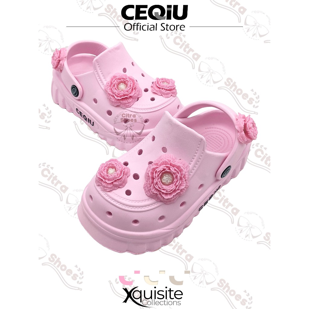 Citra Shoes - Sandal Slop Anak Lucu Uk 24 - 35 / Sandal Baim Tempelan Bunga Cantik / Sandal Kekinian