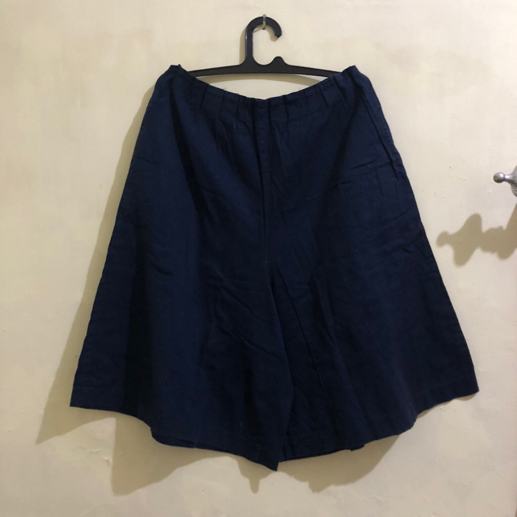 pl preloved Kulot navy semi denim jeans celana gombrong denim halus celana  baggy