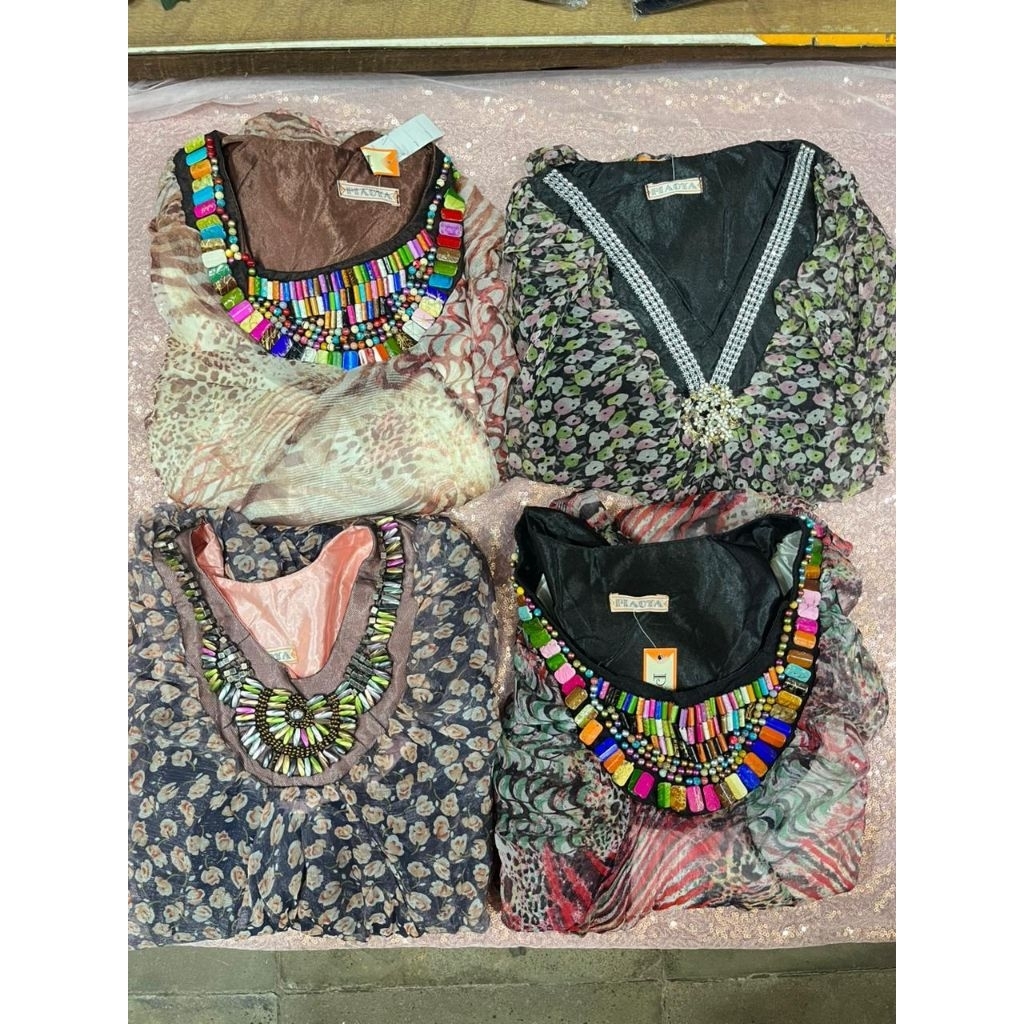 Baju kalong mewah transparan / Baju wanita longdress motif