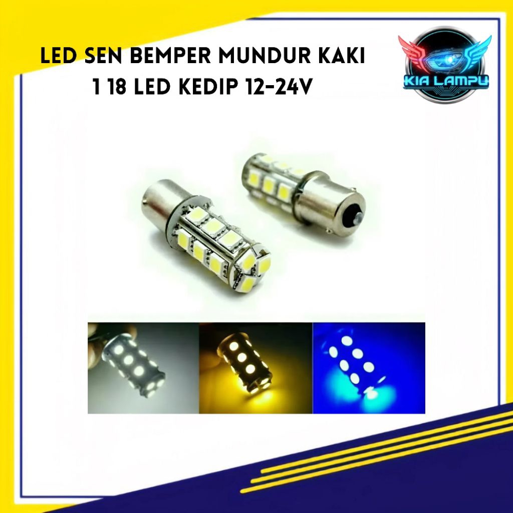 Lampu LED Sen & Mundur 12V 24V 18 LED Super Terang Kaki 1 Kedip Sein Motor Mobil Bus Truk Nyala Flas