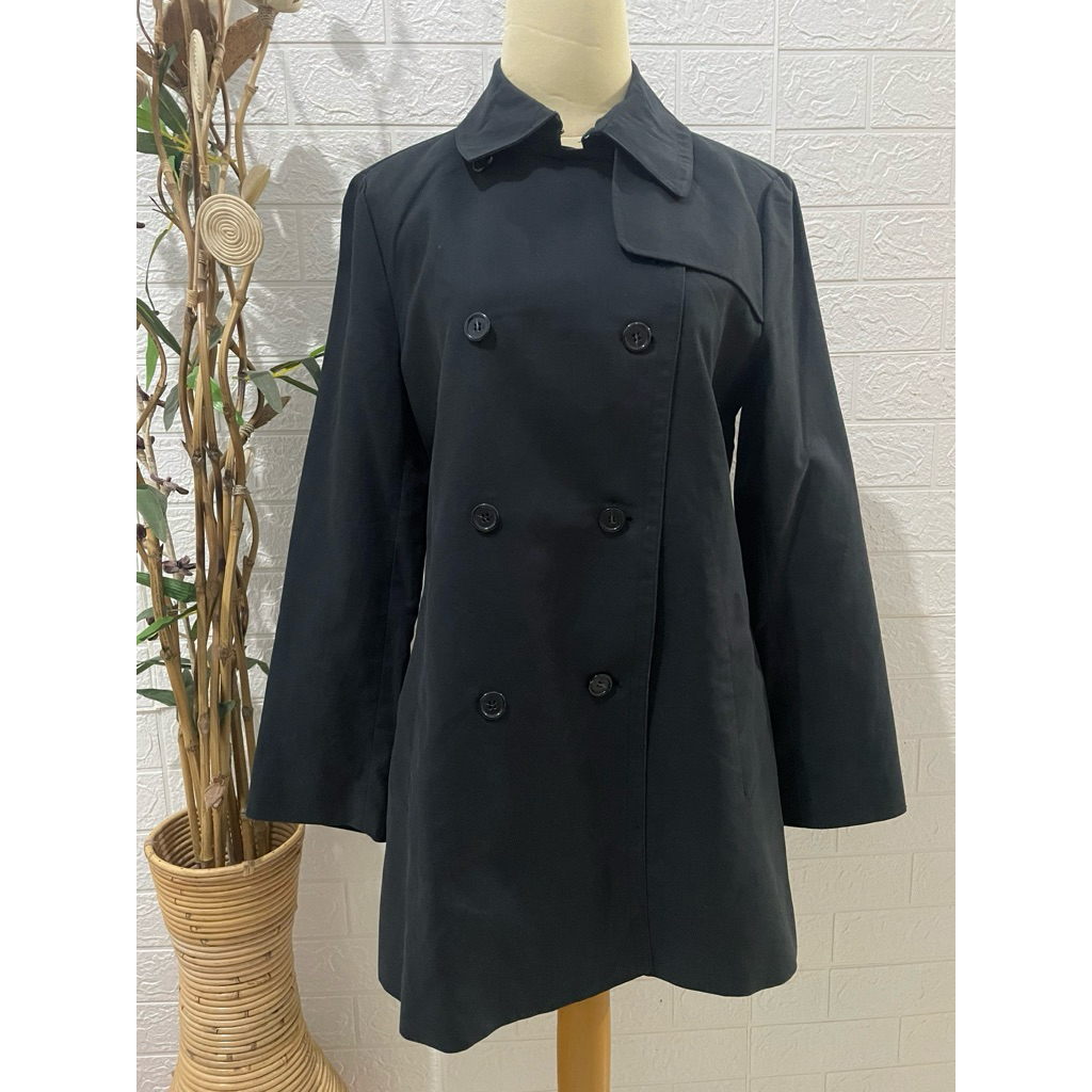 Coat Wanita Hitam Lengan Panjang Minus No Belt