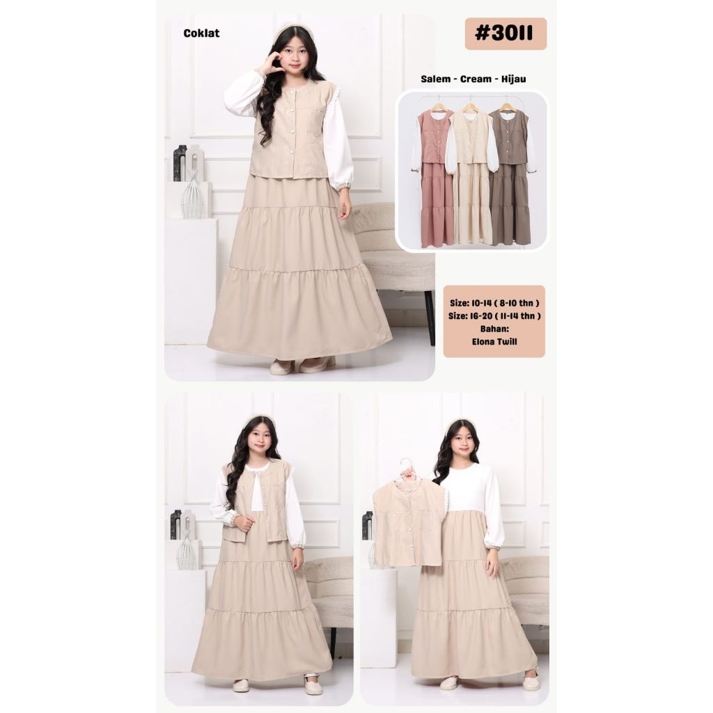 GAMIS ANAK TANGGUNG ROMPI 2IN1