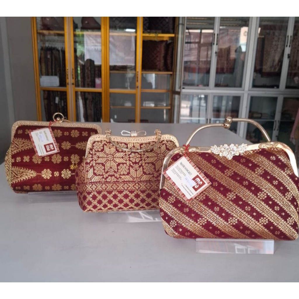 Tas Pesta Bahan Songket Palembang Koleksi Masri Songket