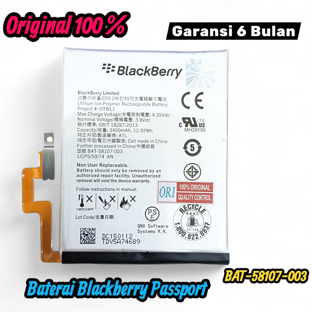 Blackberry Battery BAT-58107-003 Passport Original