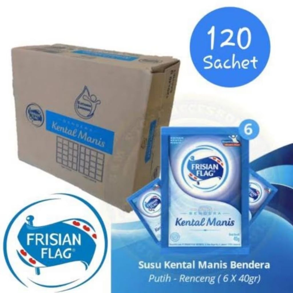 Susu Frisian Flag Kental Manis ( 1 Dus Isi 120 Sachet )