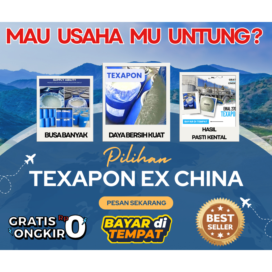 Texapon SLES 70% Ex China - Murah Berkualitas – Bahan Sabun Cair, Shampo, Cuci Piring – Busa Kuat / 